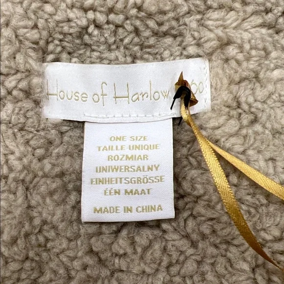 House of Harlow 1960 Embroidered Sherpa Trim Vest Western Boho Multi One Size - Picture 3 of 8